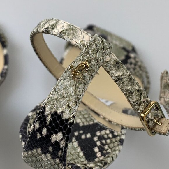 NIB Jimmy Choo Black and Taupe Snake Marin 90 Heeled Sandals Size 36.5 - Picture 9 of 10